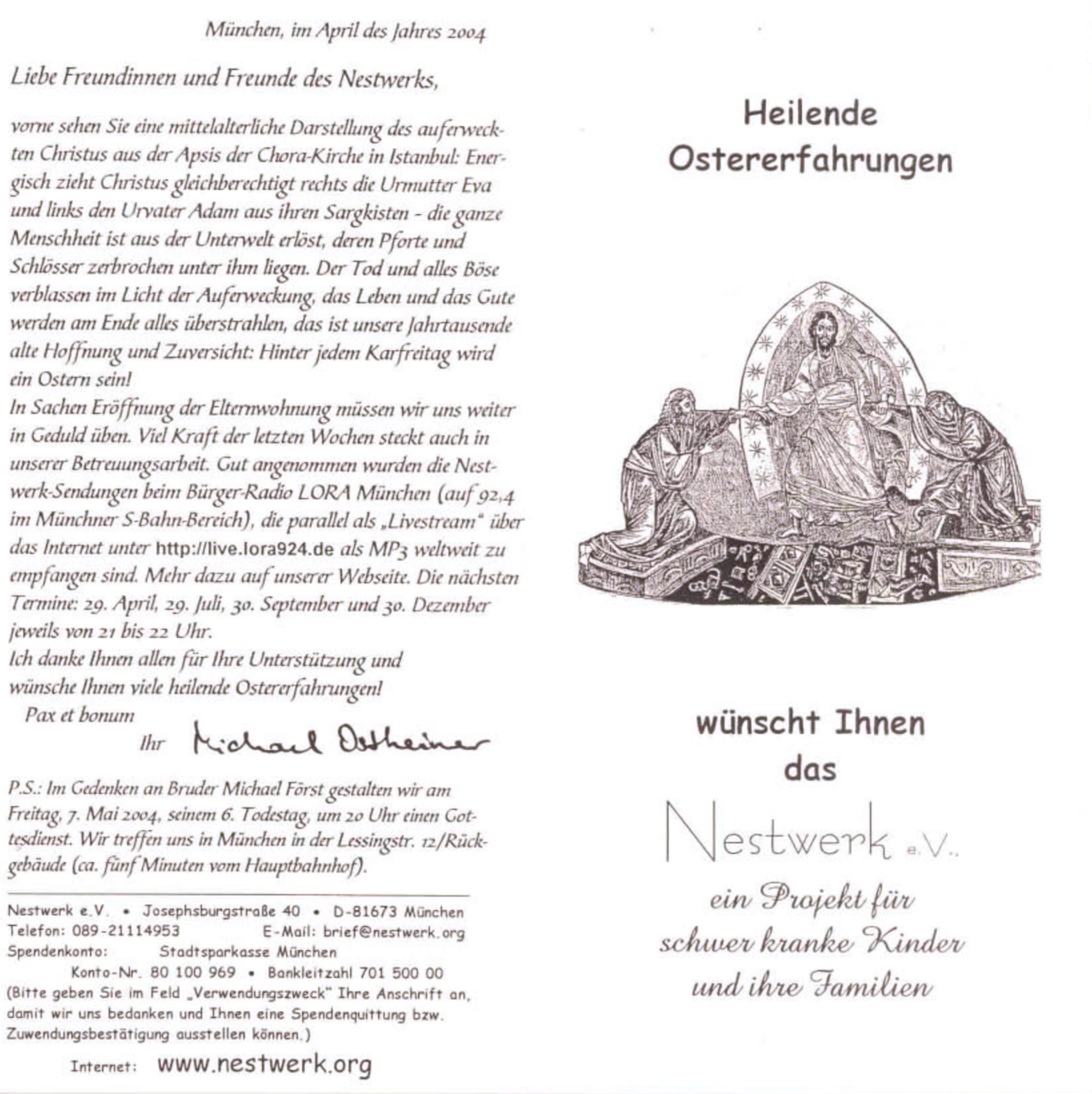 Rundbrief Ostern 2004